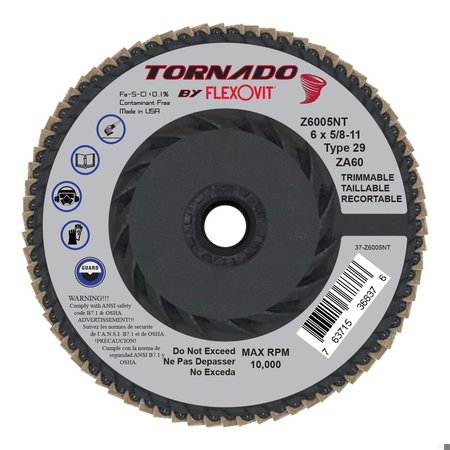 FLEXOVIT FLAP DISC TORNADO 6 in X5/8-11 Z6005NT